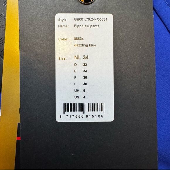 Goldbergh Pippa Ski Pants Waterproof Blue Black NWT US 4 Dazzling Blue - Picture 2 of 8